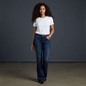 Hudson Jeans Womens 25 Dark Wash Bootcut Cotton Linen Blend Flare‎ Denim Indigo